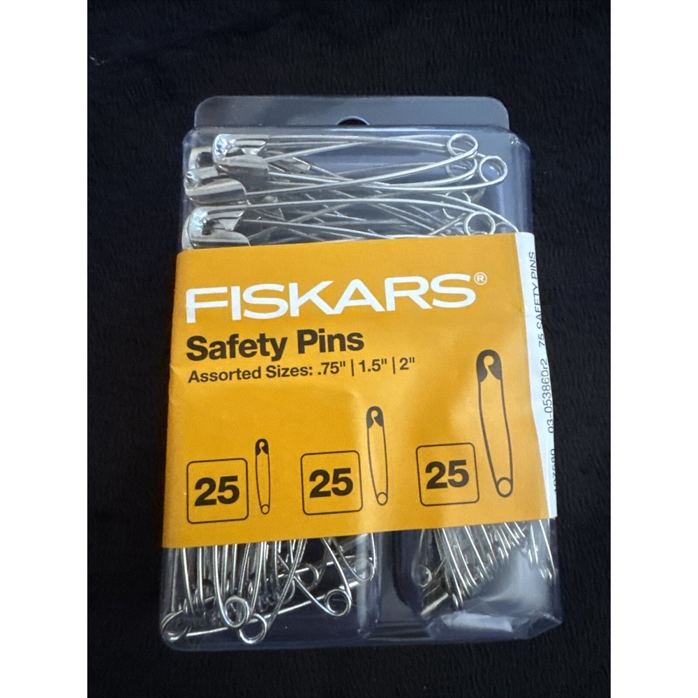 Fiskars 75-Piece Assorted Safety Pin Set for Sewing‎ & Crafts
